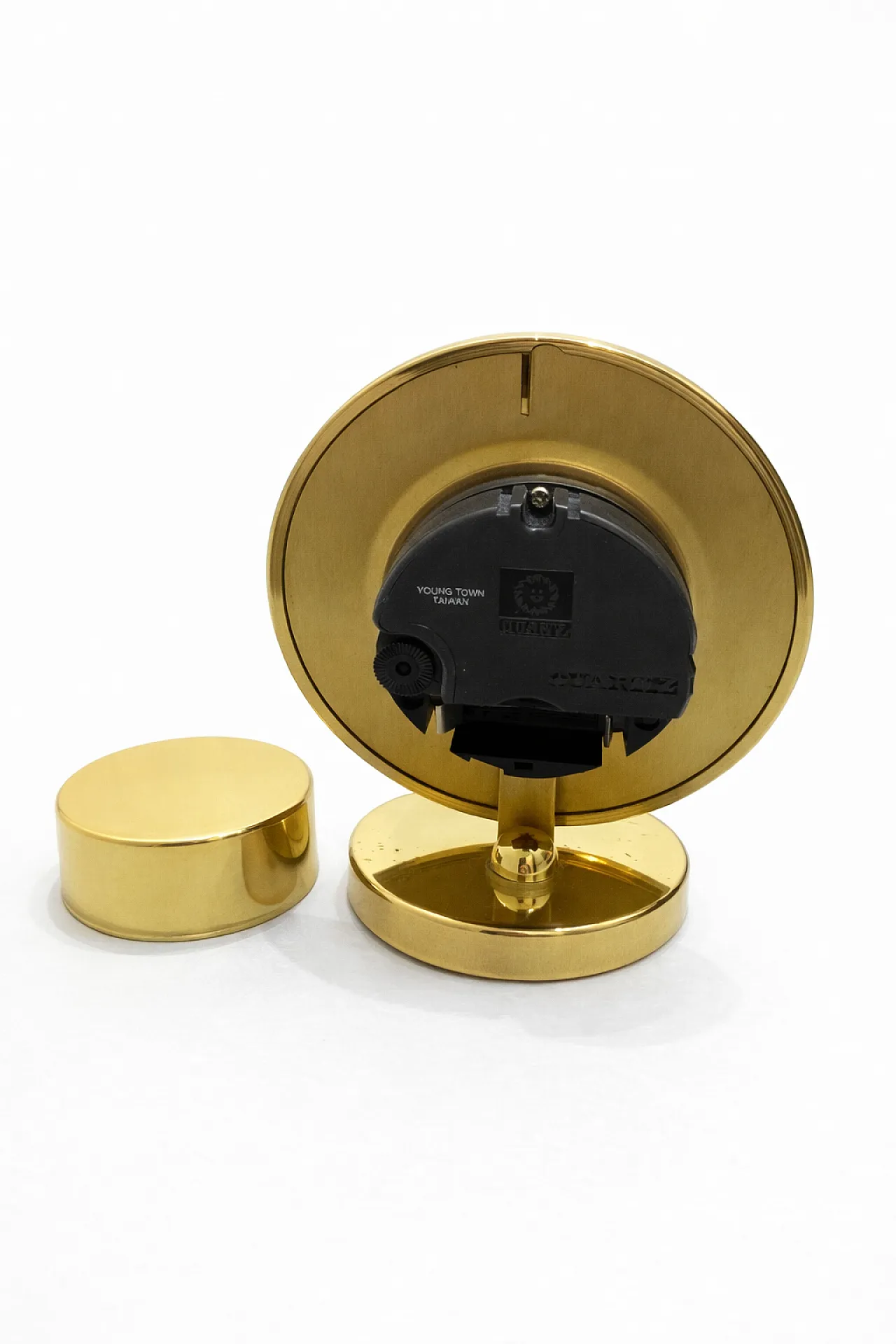 Chass World Time Brass Desk Clock Mid-Century Style, 90s 7