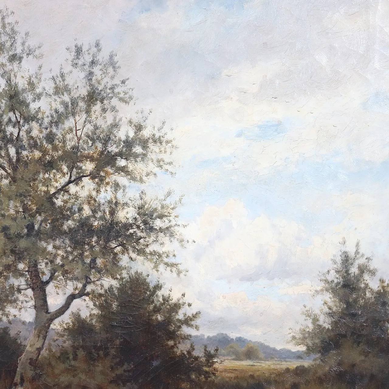 Oil painting on canvas river landscape, signed J. Paulman, 19th century 6