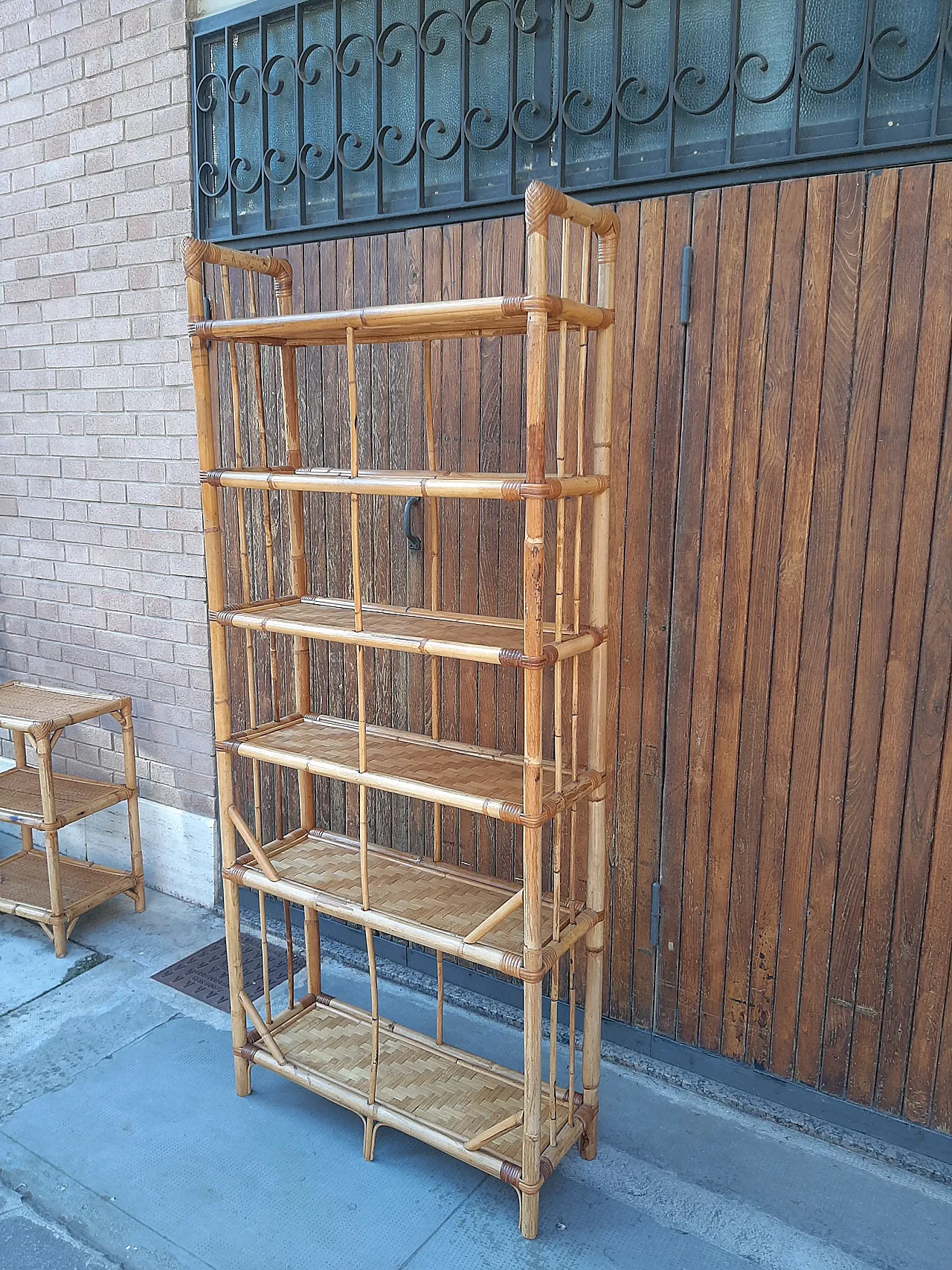 Bamboo bookcase, 70s 2