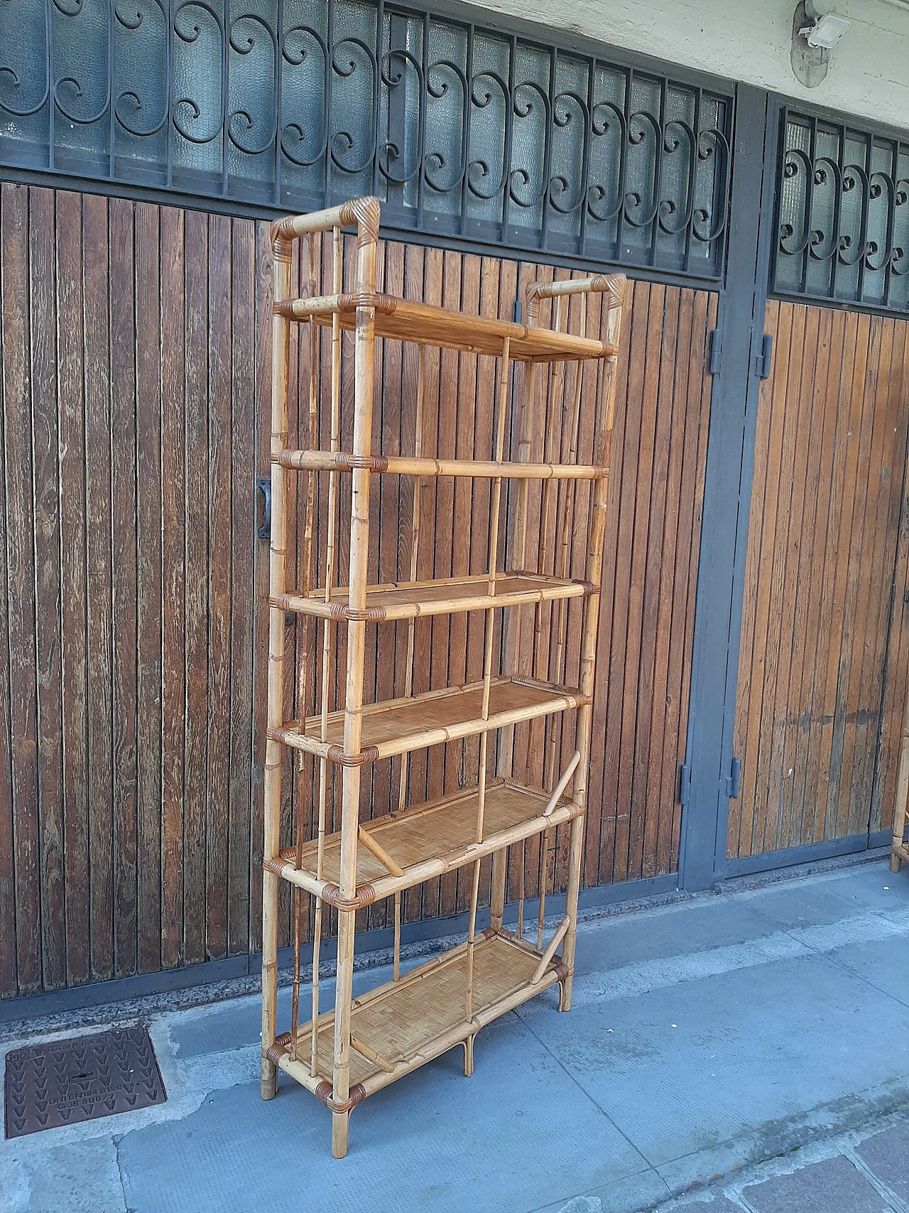 Bamboo bookcase, 70s 3