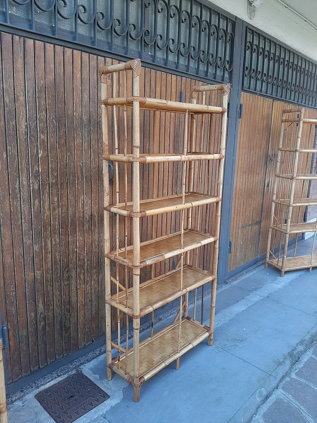 Bamboo bookcase, 70s 6