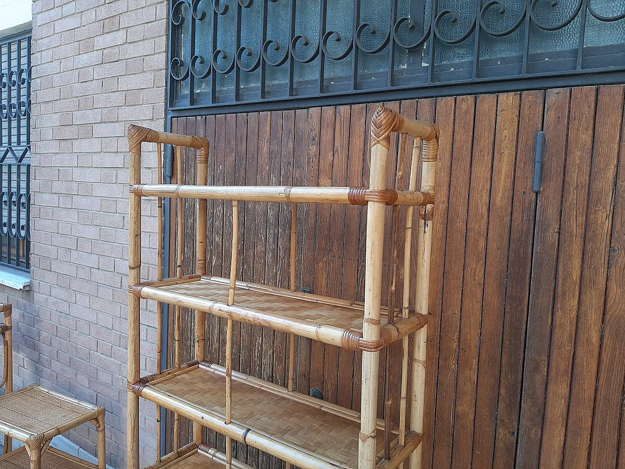 Bamboo bookcase, 70s 8