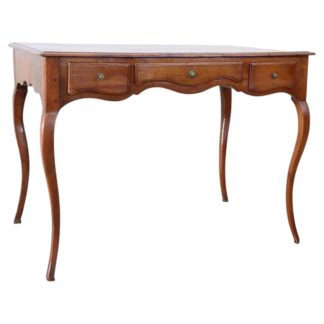 Scrivania antica in legno massello di noce e ciliegio, '700 1