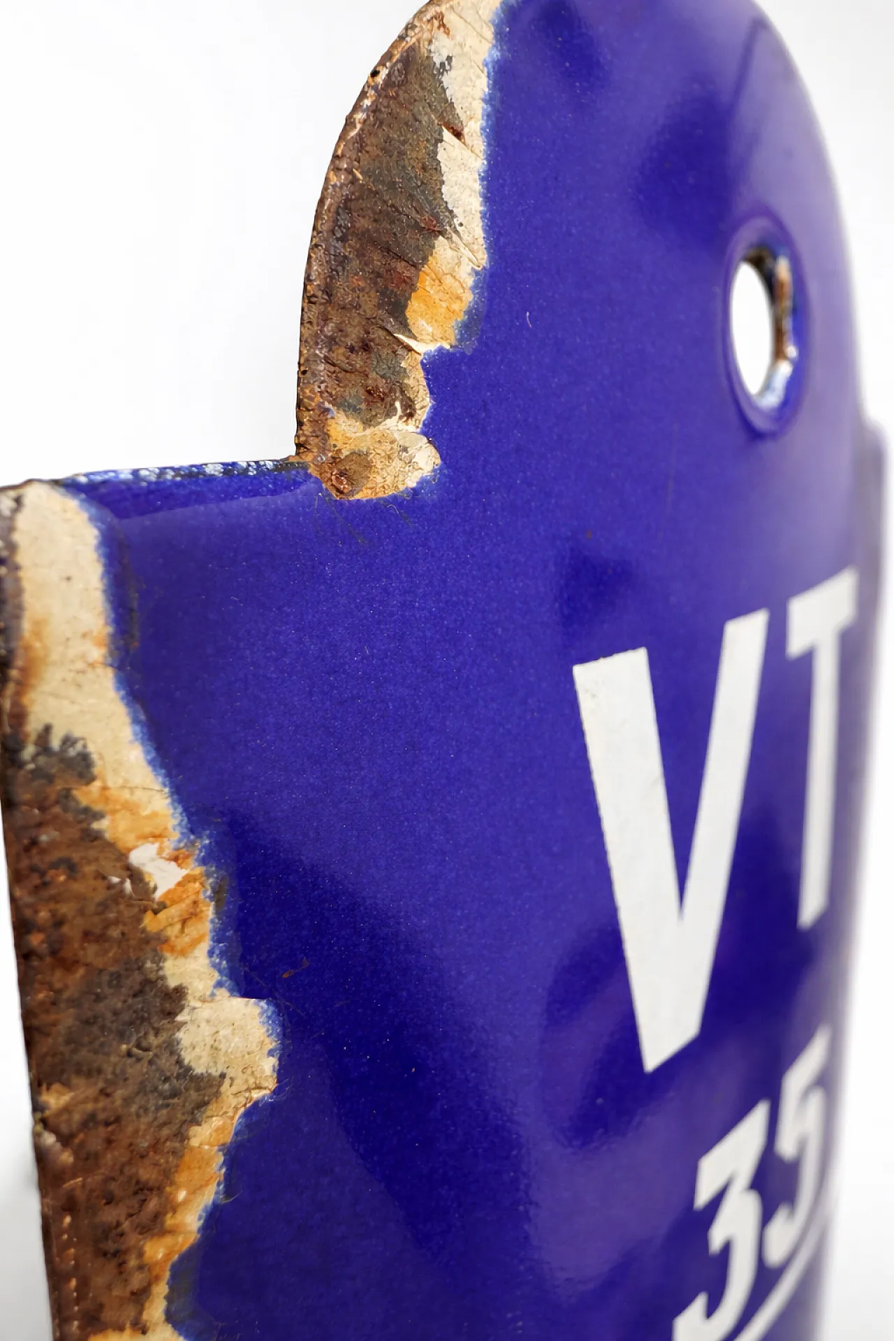 3 Blue Industrial Enamel Signs Belgium, 50s 4