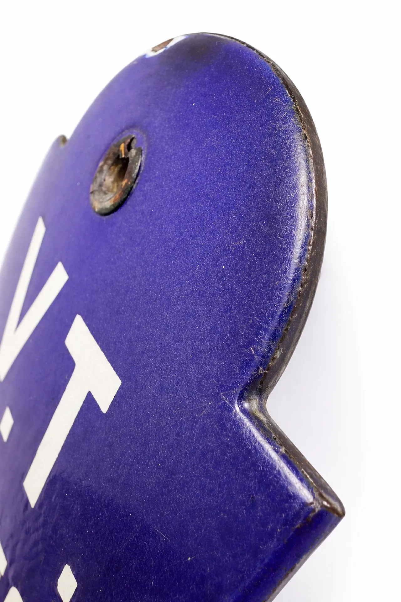 3 Blue Industrial Enamel Signs Belgium, 50s 5