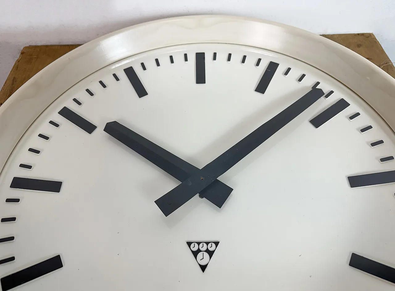 Large Industrial Bakelite Factory Wall Clock from Pragotron, 1960s 11