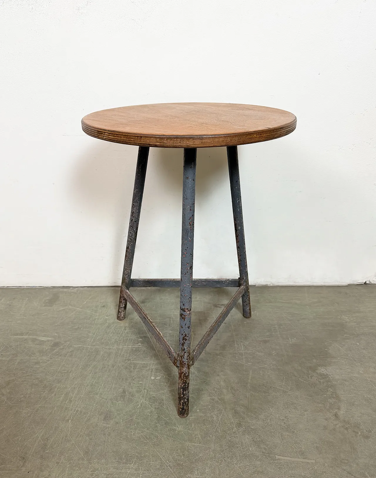 Grey Industrial Workshop Stool, 1960s 2