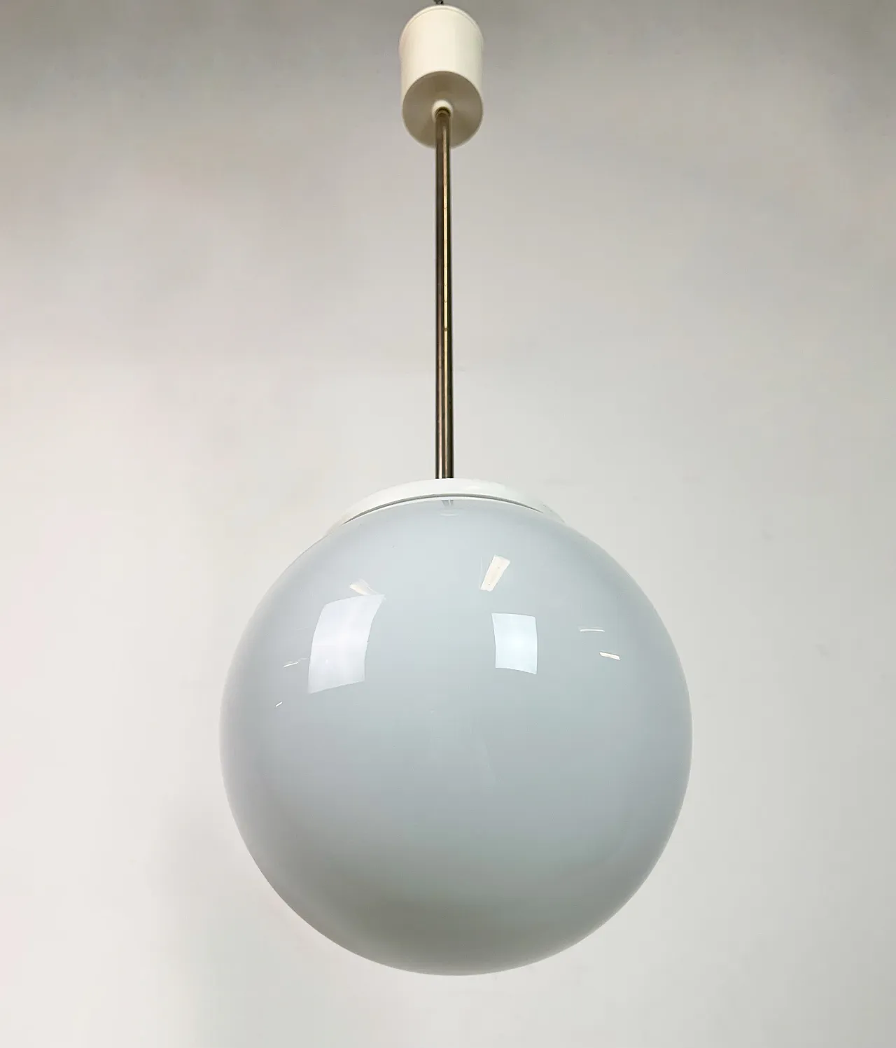 Vintage Chandelier with Milk Glass from Elektrosvit, 1960s 7