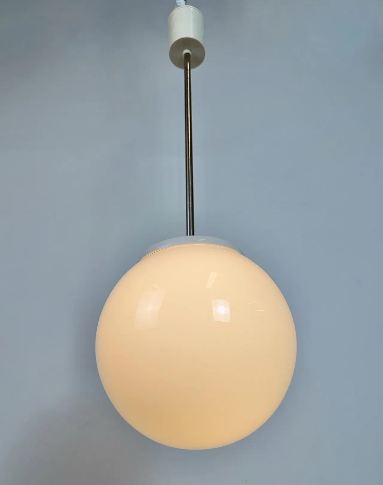 Vintage Chandelier with Milk Glass from Elektrosvit, 1960s 11