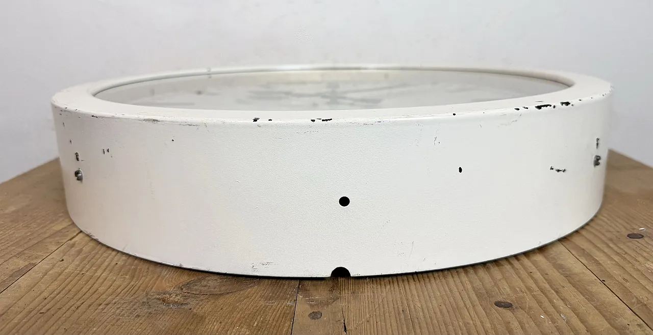 Large White Industrial Factory Wall Clock from Siemens, 1950s 9