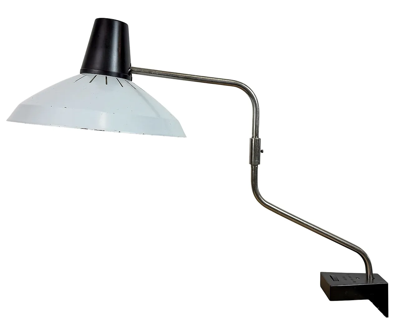 Lampada da scrivania da ufficio industriale grigia di Elektrosvit, anni '70 1