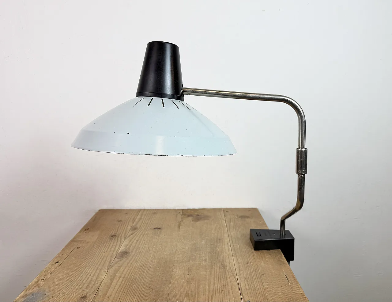 Lampada da scrivania da ufficio industriale grigia di Elektrosvit, anni '70 4