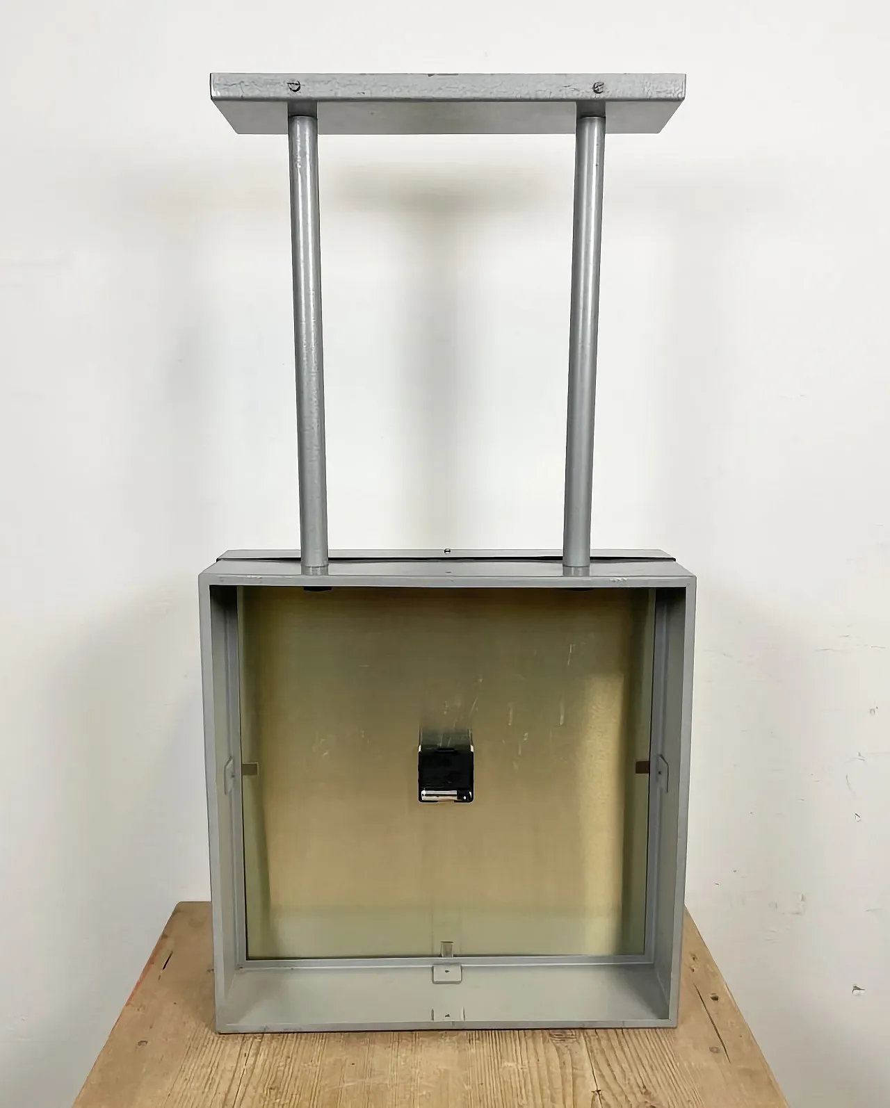 Large Square Industrial Double-Sided Clock from Pragotron, 1960s 17