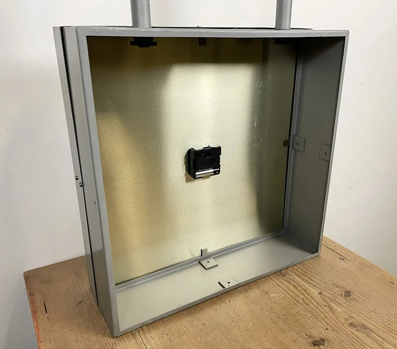 Large Square Industrial Double-Sided Clock from Pragotron, 1960s 18