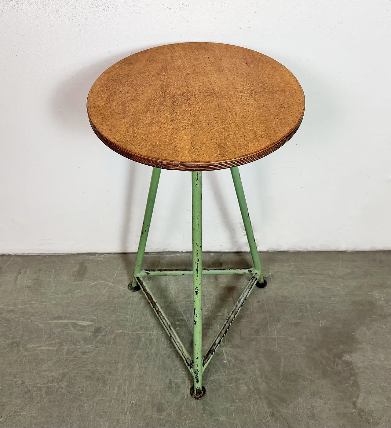 Green Industrial Workshop Stool, 1960s 5