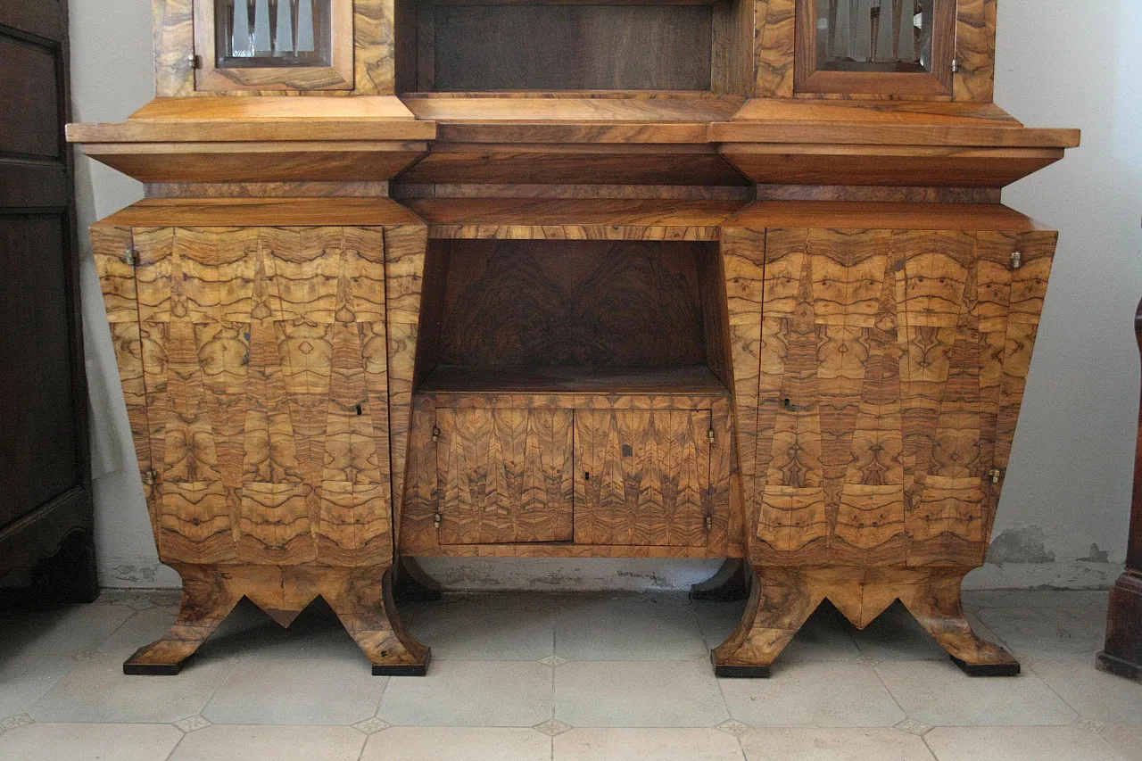 Art Deco sideboard in olive wood, Minister Bottai, 1930s 3