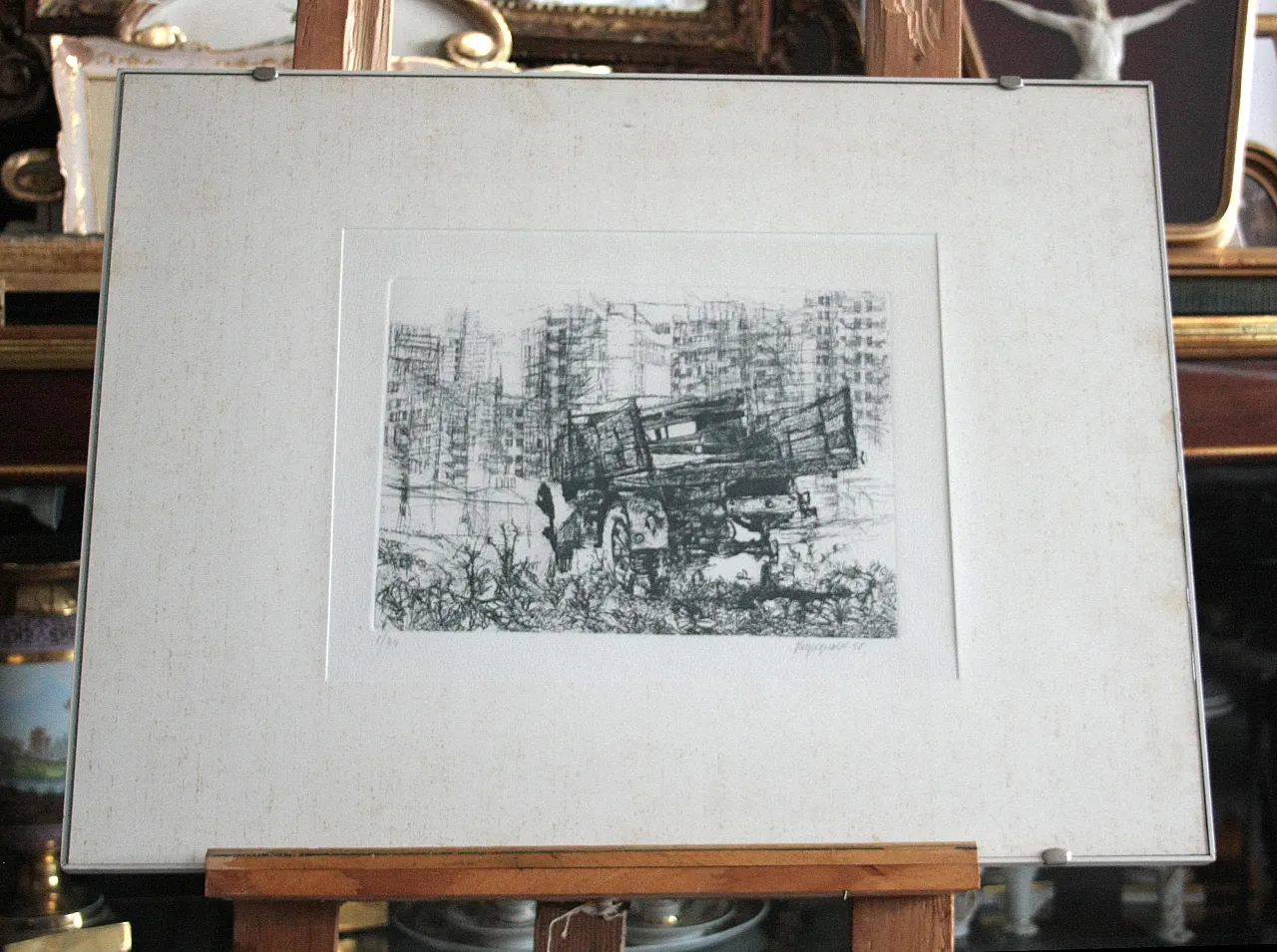 Camion in periferia acquaforte di Renzo Vespignani, metà '900 3