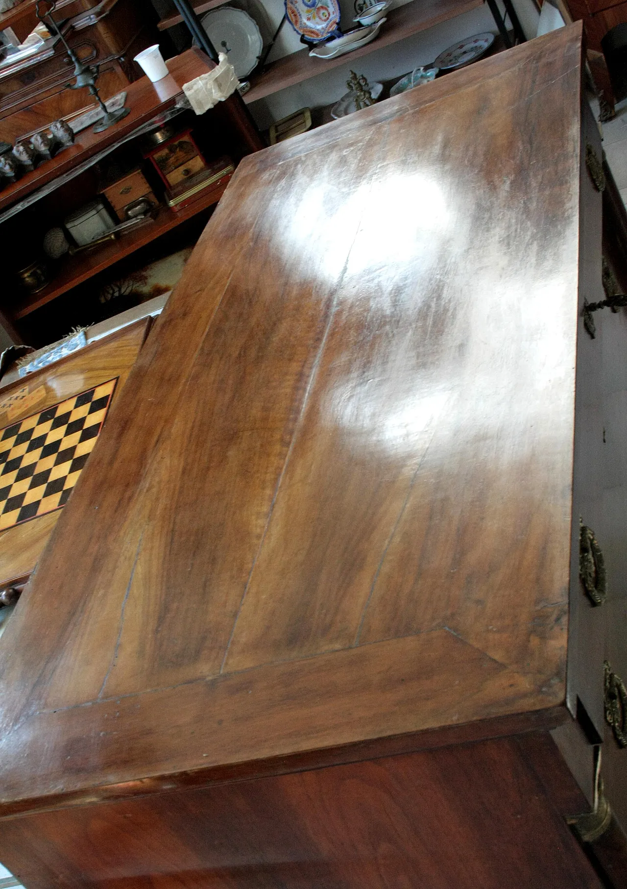 Empire walnut chest of drawers with bronze details, 19th century 9