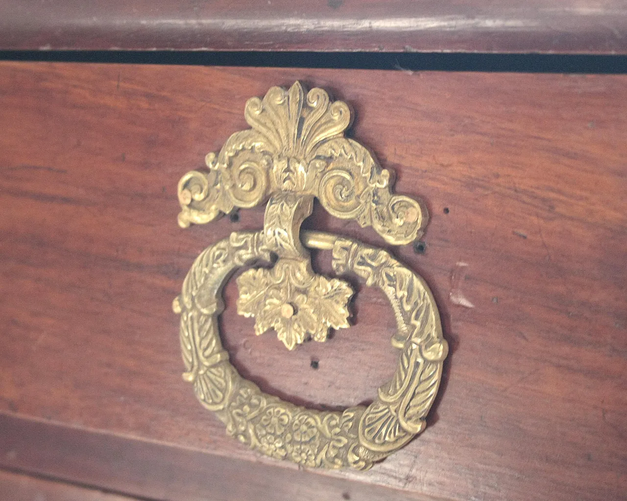Empire walnut chest of drawers with bronze details, 19th century 11