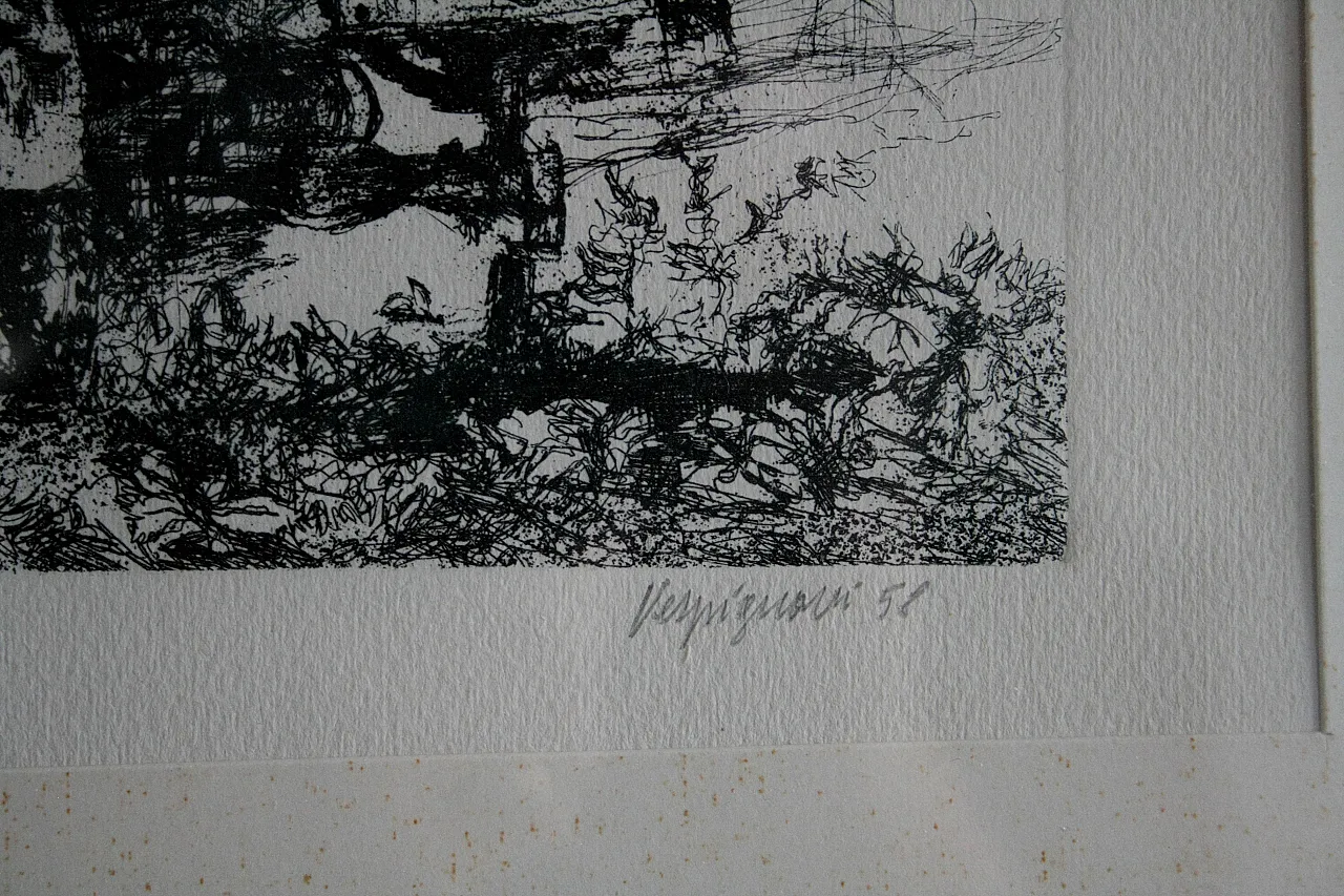 Camion in periferia acquaforte di Renzo Vespignani, metà '900 6