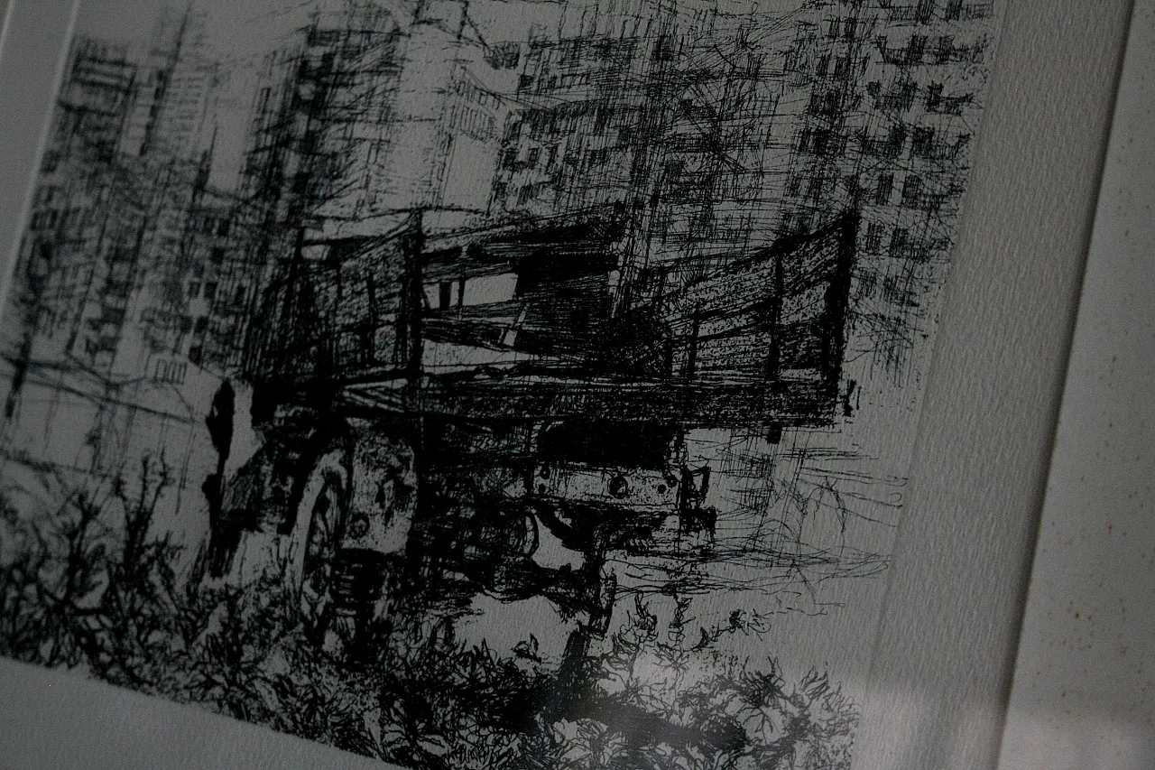 Camion in periferia acquaforte di Renzo Vespignani, metà '900 8