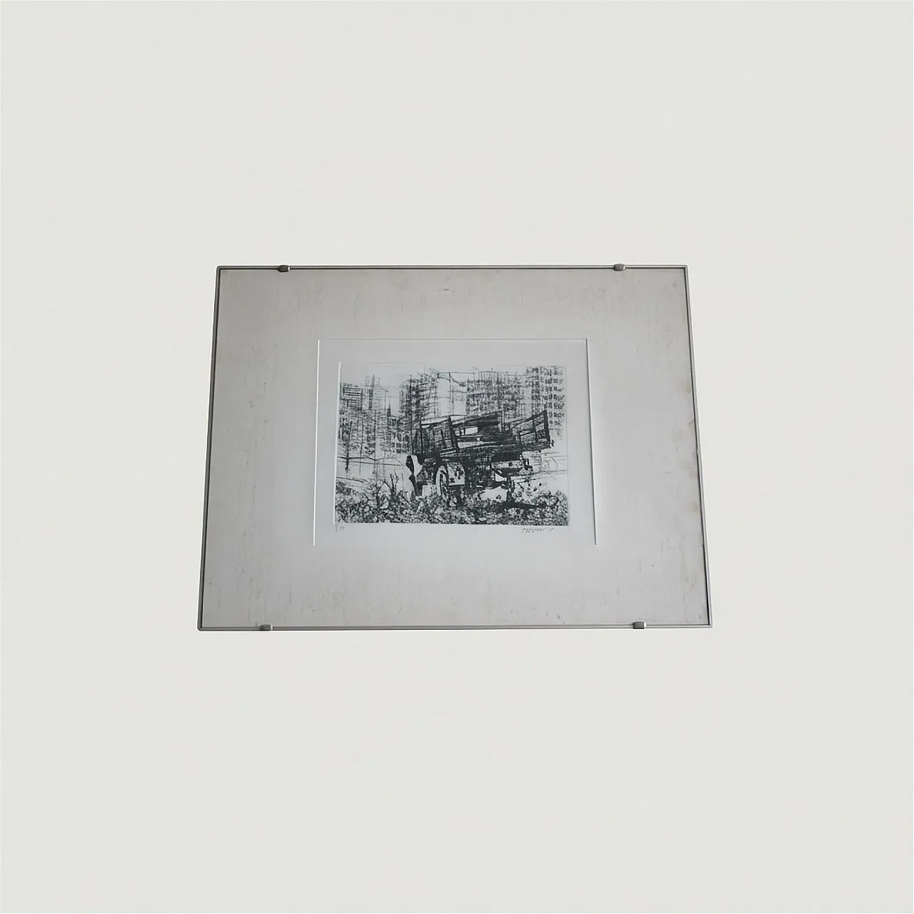 Camion in periferia acquaforte di Renzo Vespignani, metà '900 9