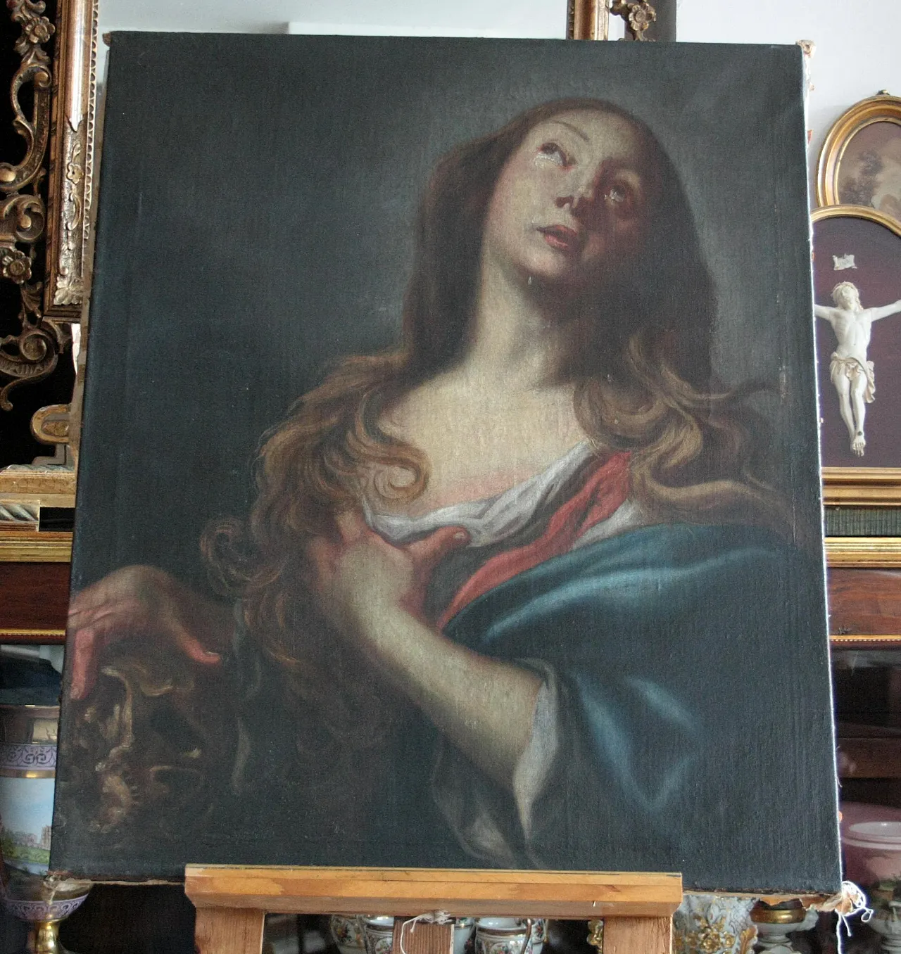 Penitent Magdalene oil painting, late 17th century 2