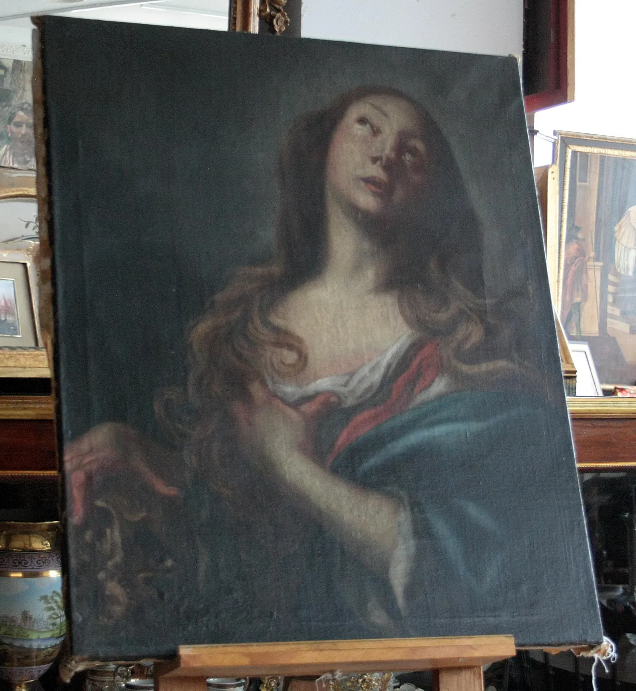 Penitent Magdalene oil painting, late 17th century 3