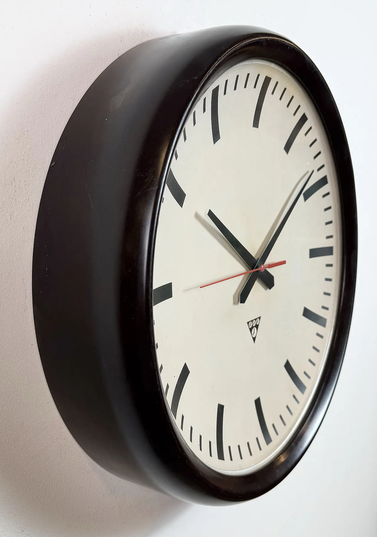 Large Industrial Bakelite Factory Wall Clock from Pragotron, 1950s 5