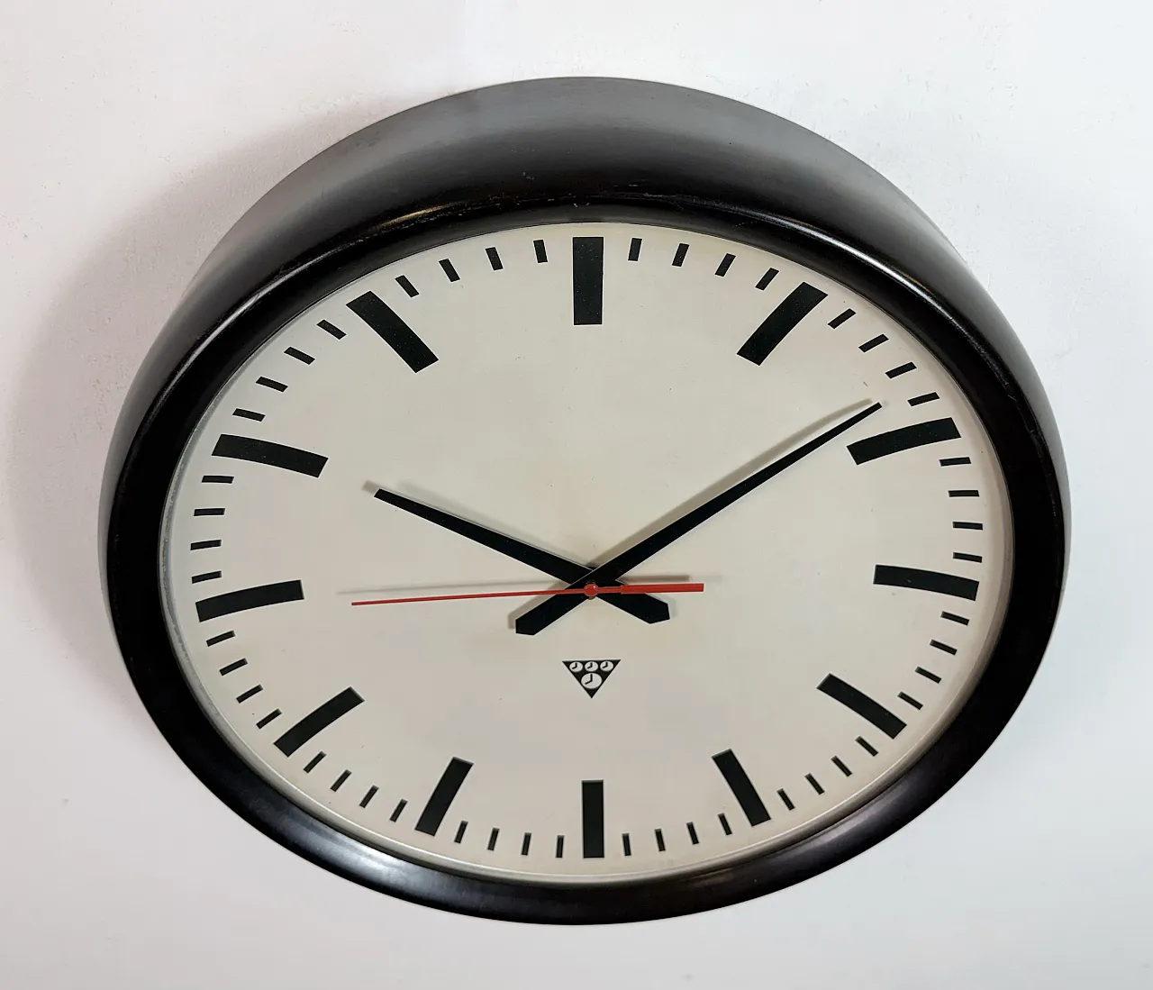 Large Industrial Bakelite Factory Wall Clock from Pragotron, 1950s 6