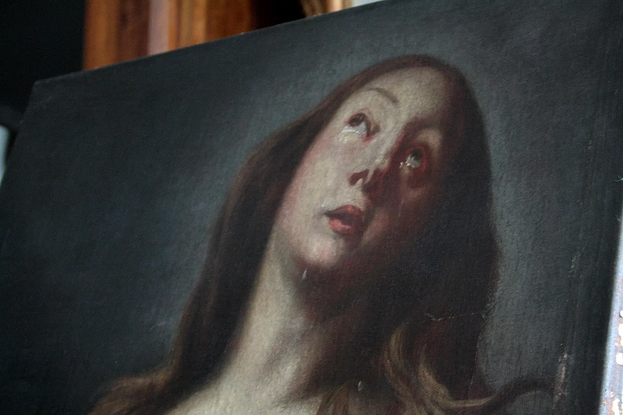 Penitent Magdalene oil painting, late 17th century 6