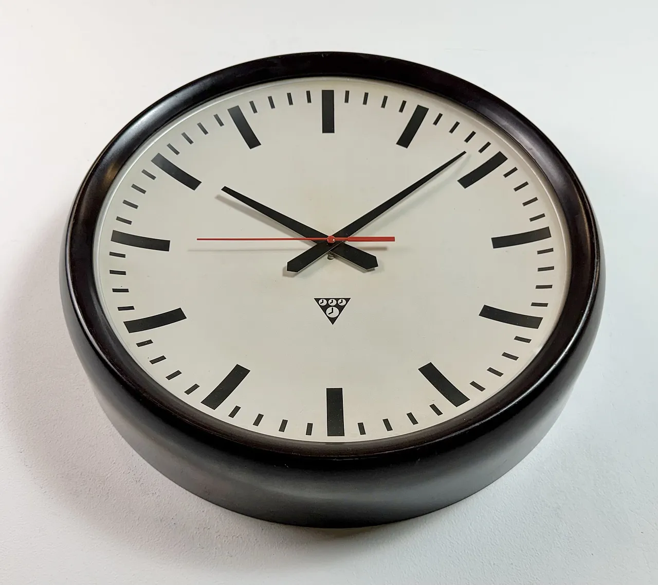 Large Industrial Bakelite Factory Wall Clock from Pragotron, 1950s 7