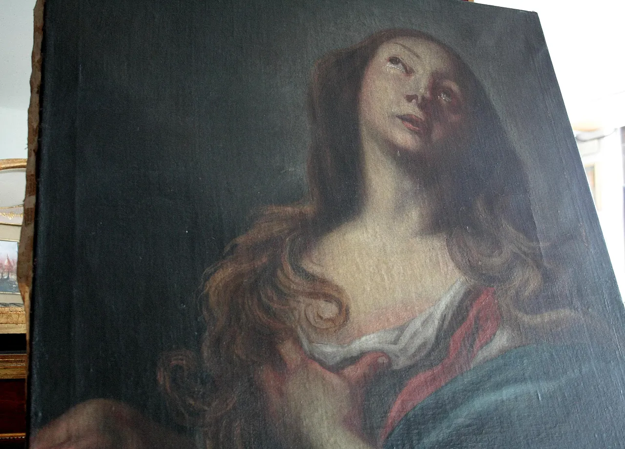 Penitent Magdalene oil painting, late 17th century 8