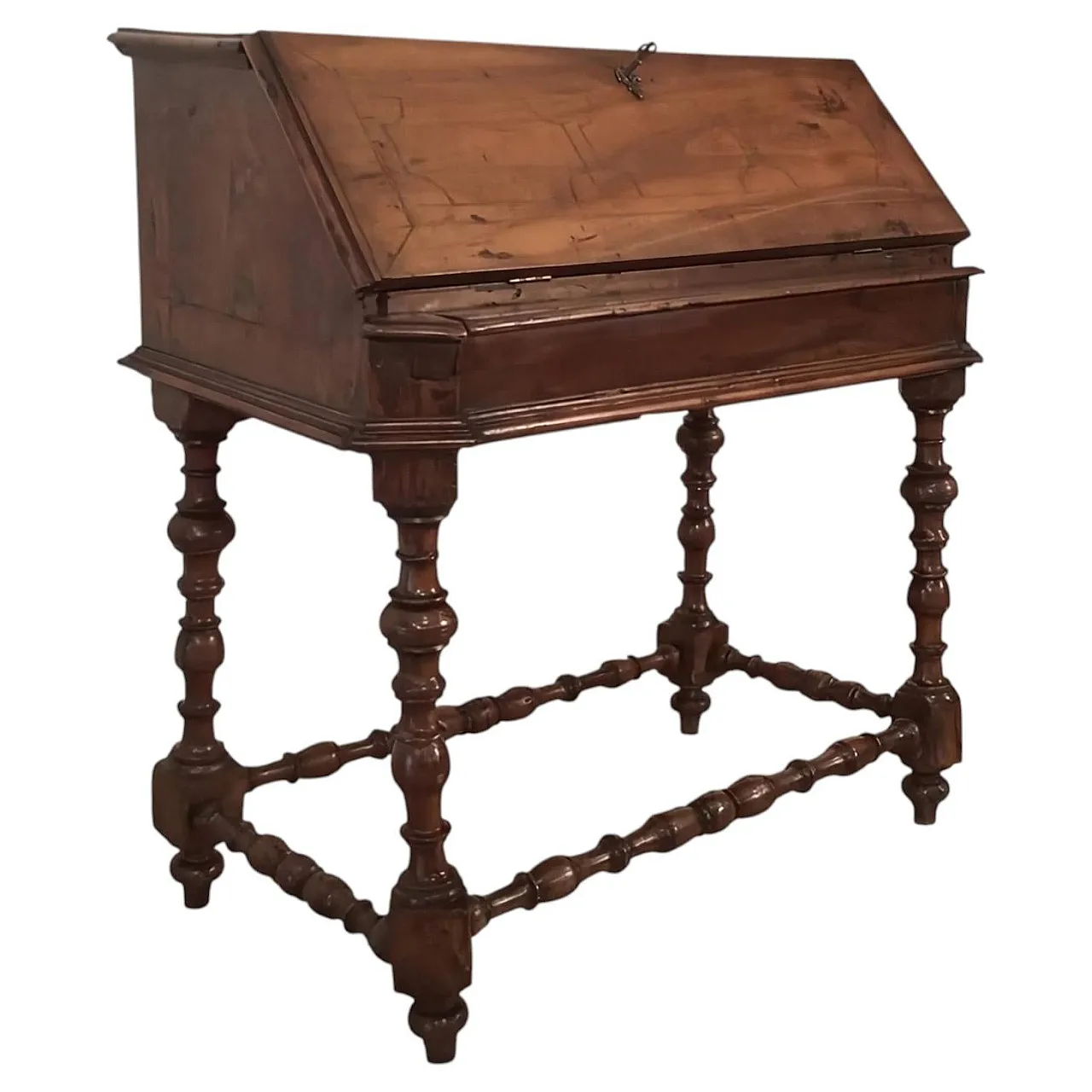 Flap writing desk in walnut, Louis XIII Style, 18th century 1