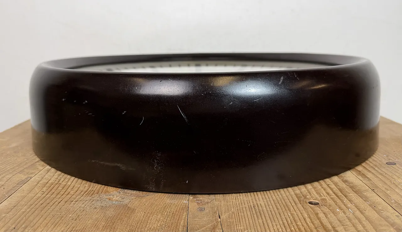Large Industrial Bakelite Factory Wall Clock from Pragotron, 1950s 9