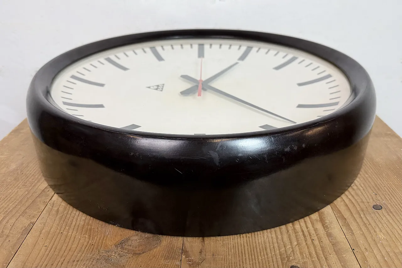 Large Industrial Bakelite Factory Wall Clock from Pragotron, 1950s 12