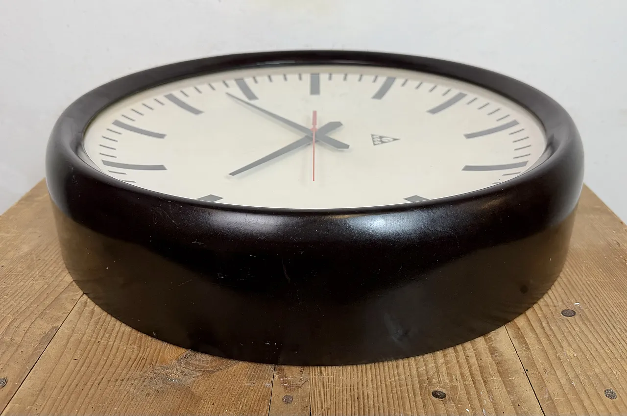 Large Industrial Bakelite Factory Wall Clock from Pragotron, 1950s 14