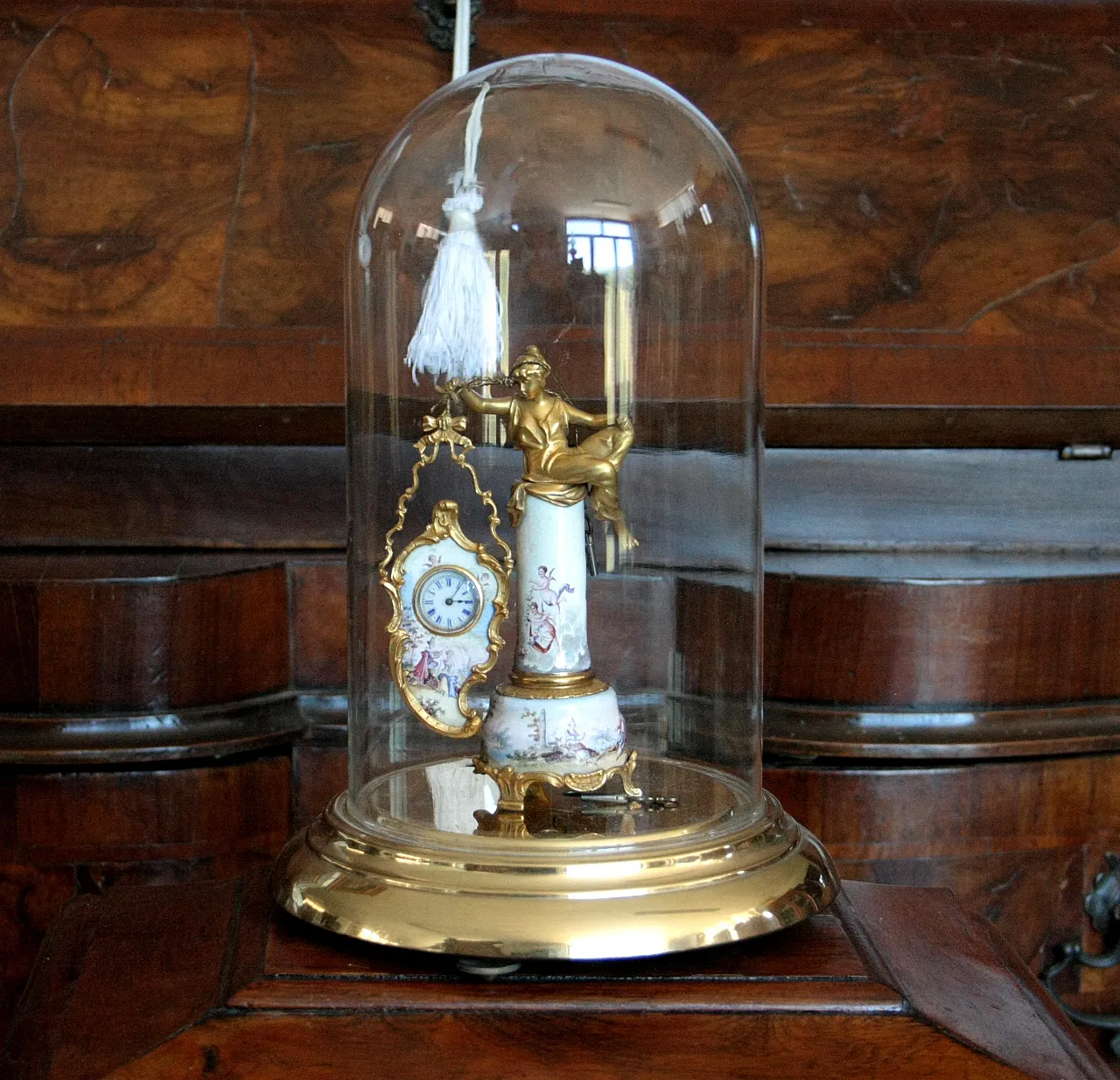 Art Deco bronze and enamel table clock, 19th century 2