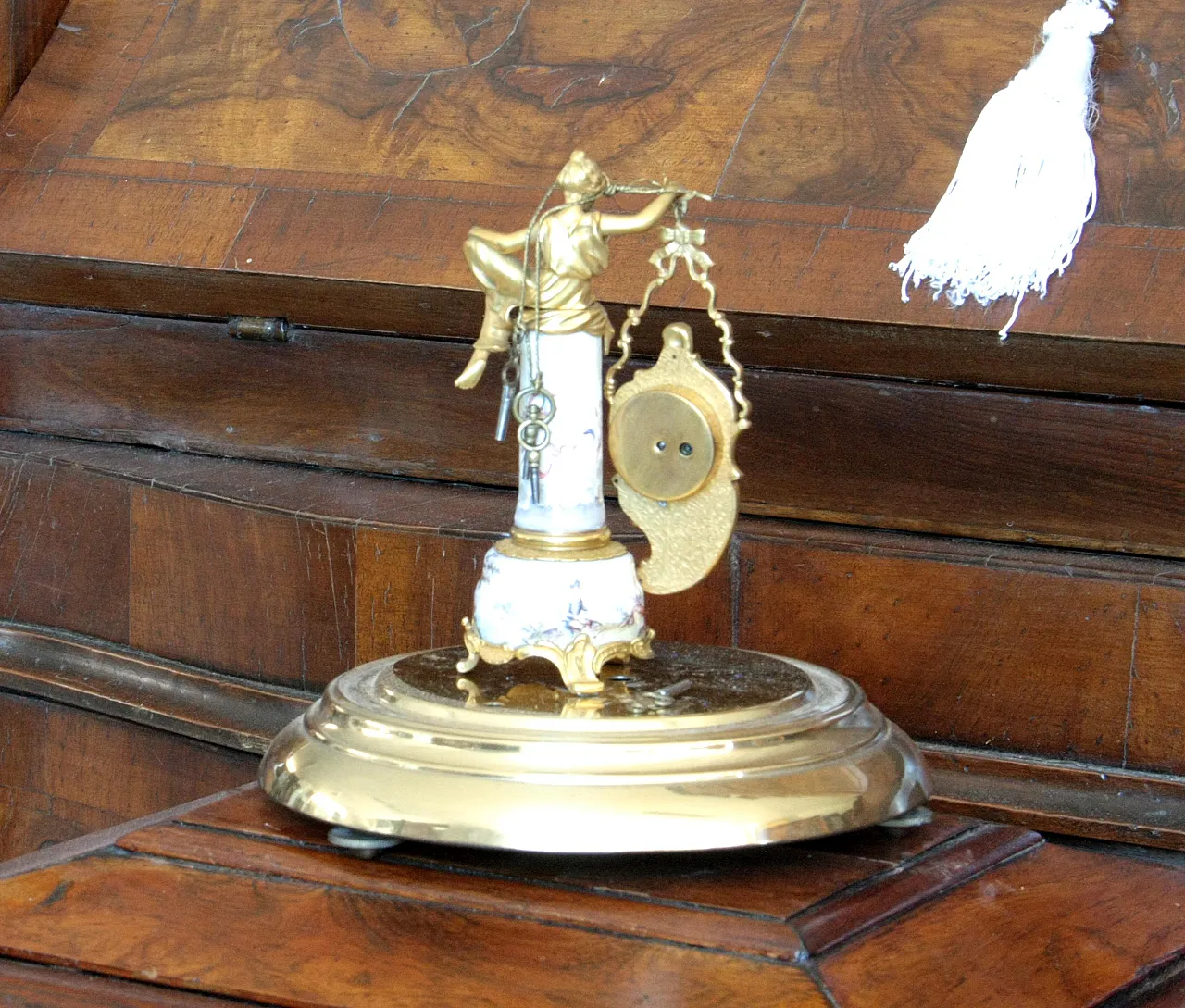 Art Deco bronze and enamel table clock, 19th century 6