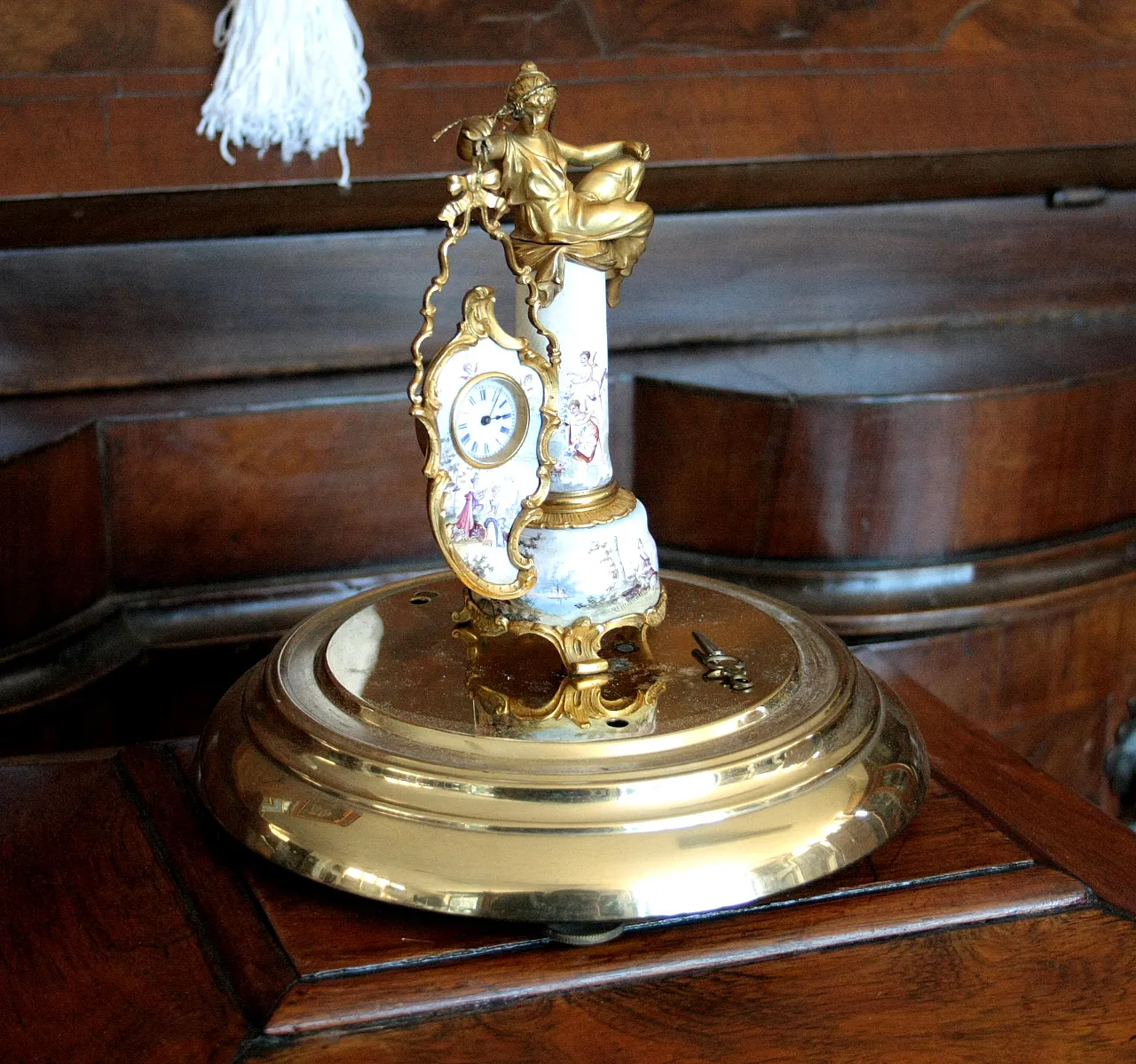 Art Deco bronze and enamel table clock, 19th century 11