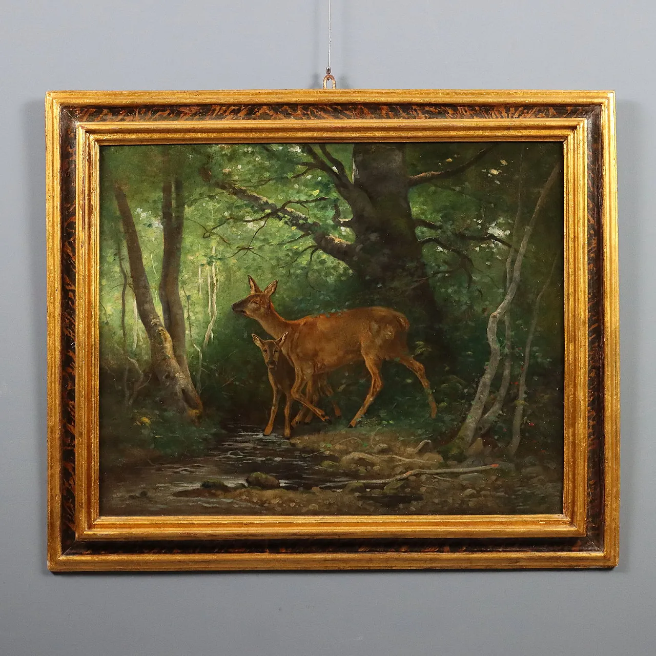 Fawns in the Woods, oil on canvas, 19th century 1