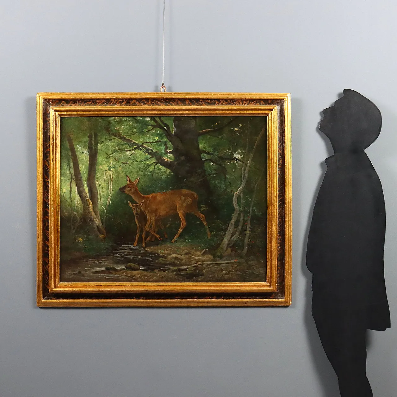 Fawns in the Woods, oil on canvas, 19th century 2