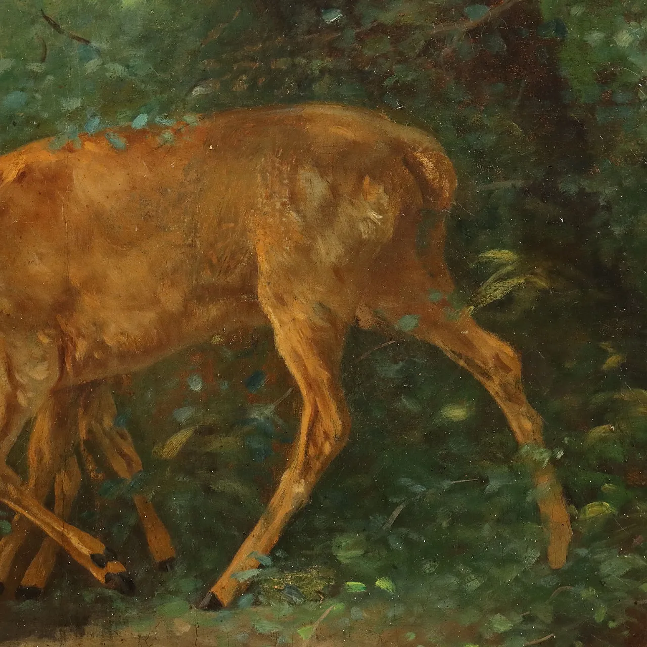 Fawns in the Woods, oil on canvas, 19th century 5