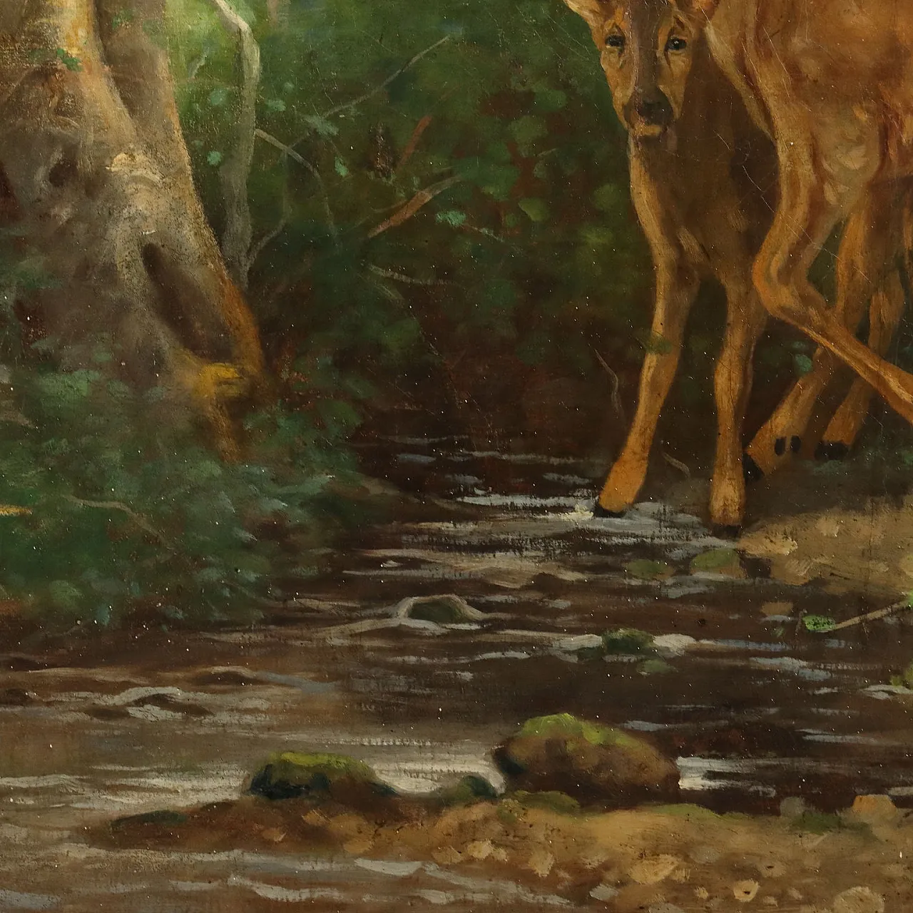 Fawns in the Woods, oil on canvas, 19th century 8