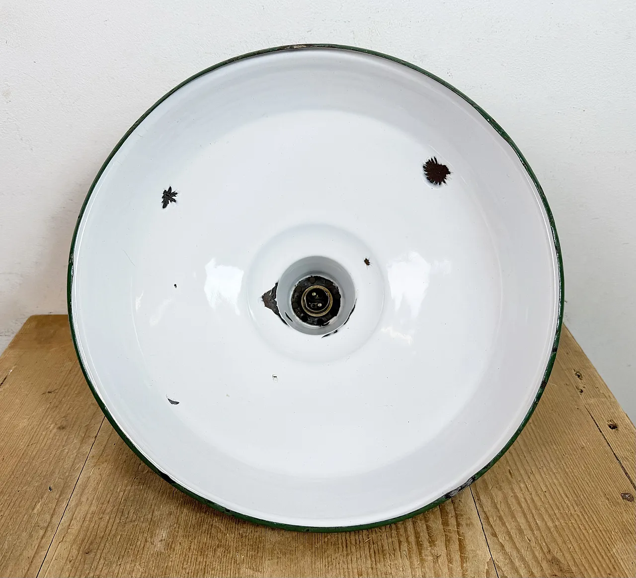 Industrial British Green Enamel Factory Pendant Lamp, 1960s 16
