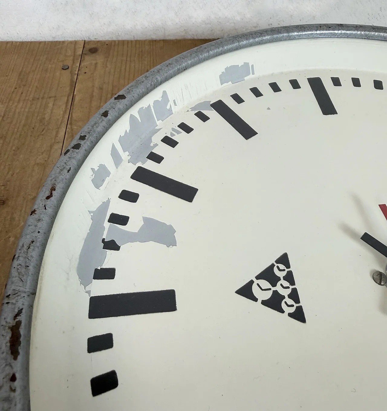 Industrial Grey Factory Wall Clock from Pragotron, 1960s 13