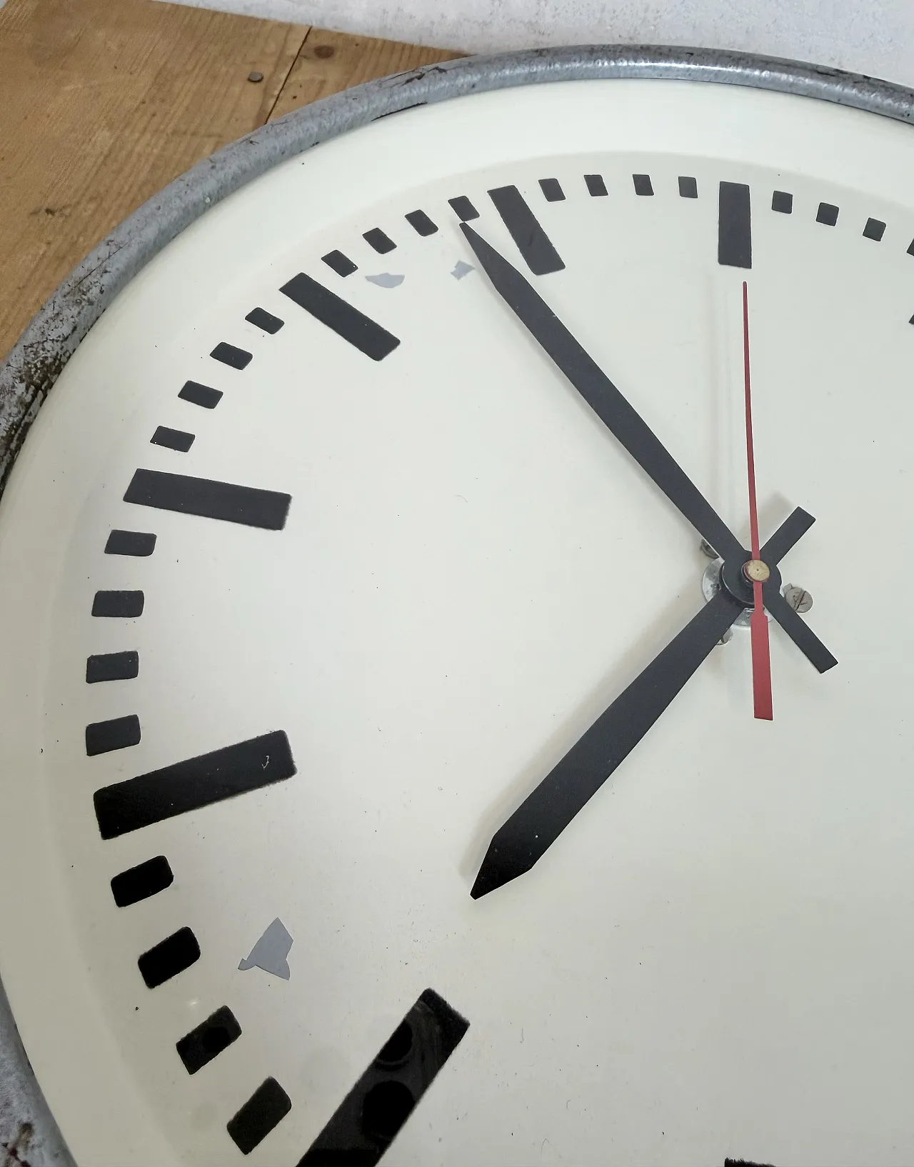 Industrial Grey Factory Wall Clock from Pragotron, 1960s 16