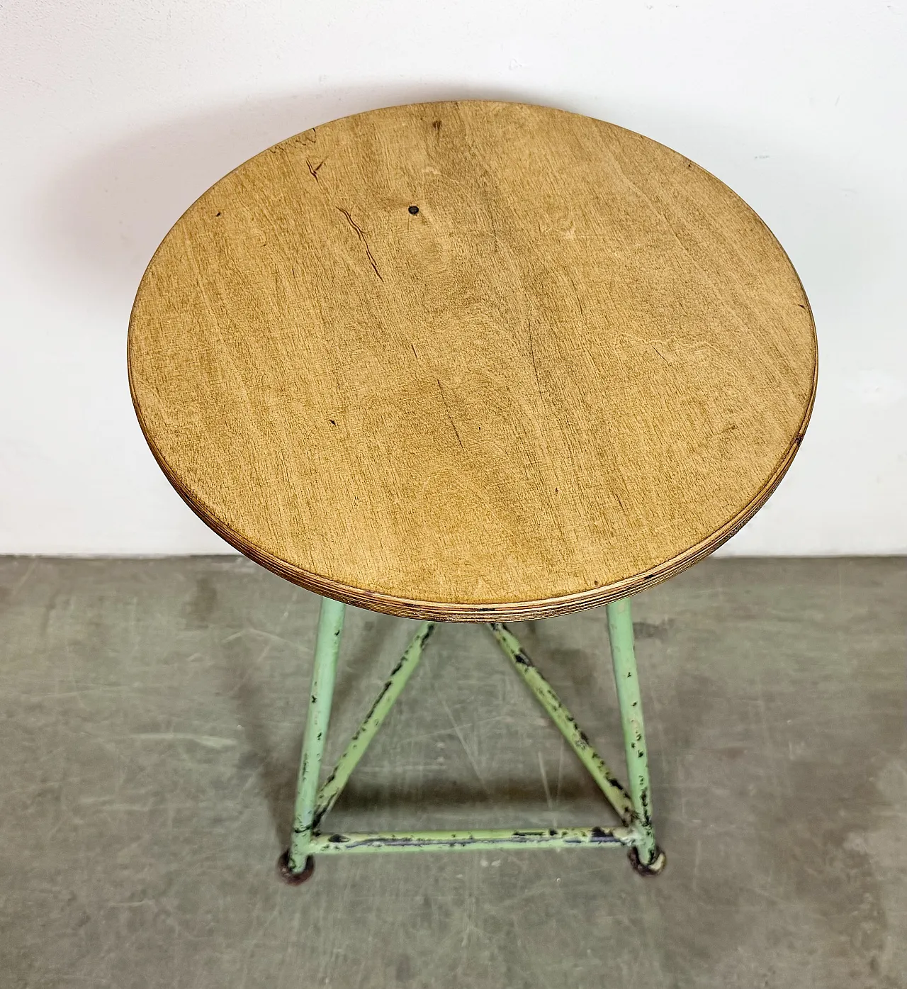 Green Industrial Workshop Stool, 1960s 10