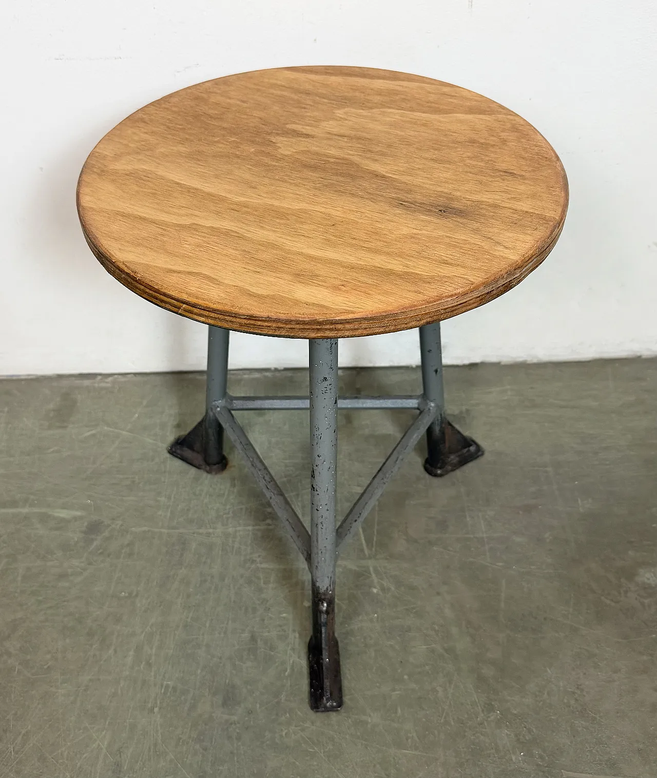 Grey Industrial Workshop Stool, 1960s 4