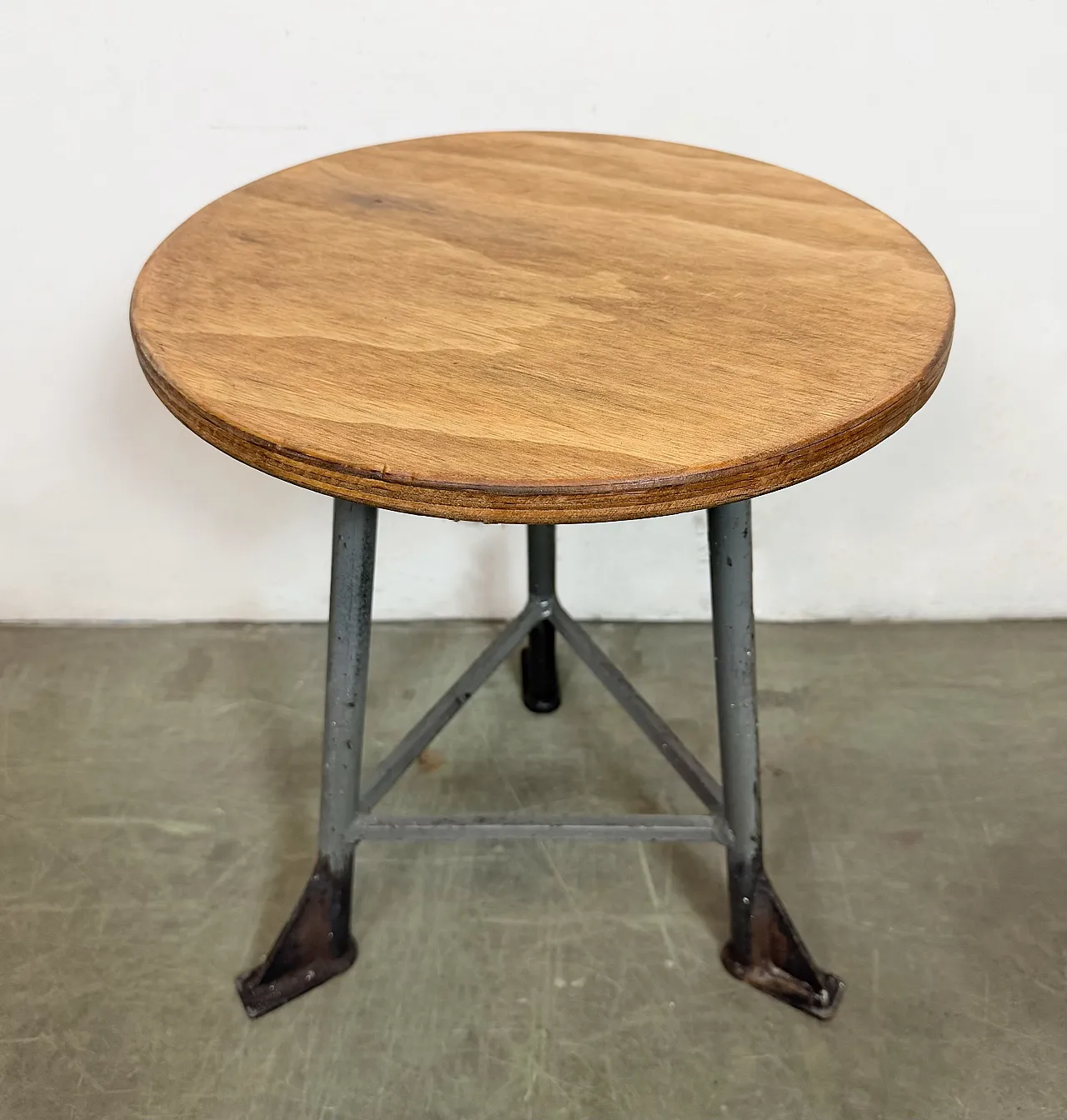 Grey Industrial Workshop Stool, 1960s 10